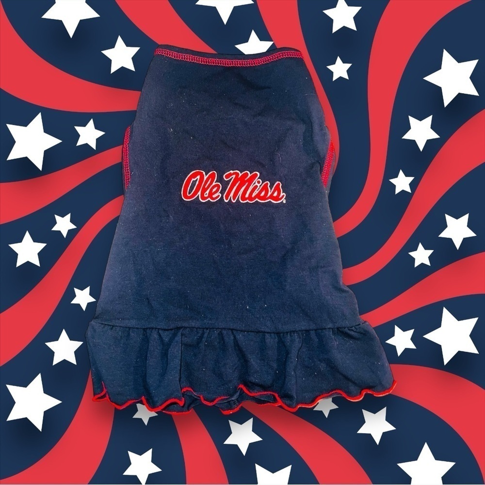 All Star Dogs Mississippi Ole Miss Rebels Cheerleader Dog Dress 18-30lbsNWT